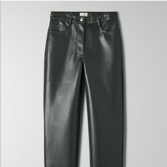 Aritzia Green Straight Leg Pants - Picture 4 of 15